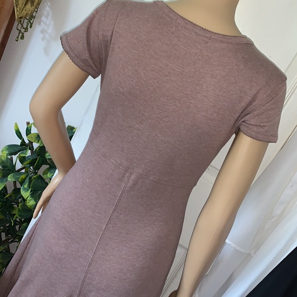 Vtg 80's 90's Jeffrey Rogers cap slv fit flare scoop neck maxi t-shirt dress M - Picture 13 of 16